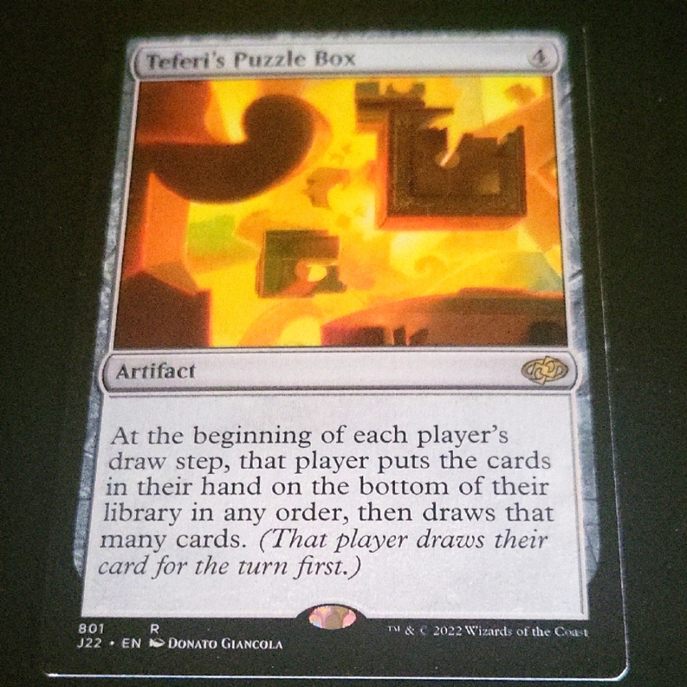Teferi's Puzzle Box Card - Black and Gold